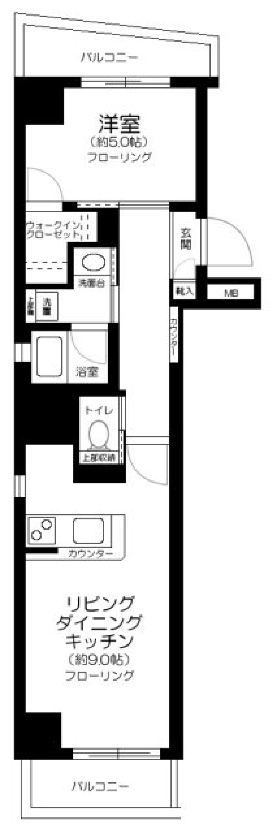 コスモグレイス新宿　203号室の間取り図