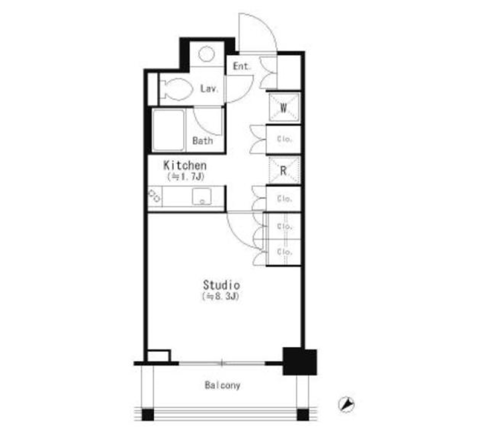 パークキューブ目黒タワー　214号室の間取り図
