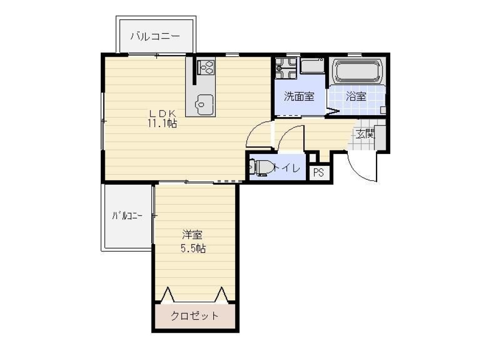 街中で安心生活の間取り図