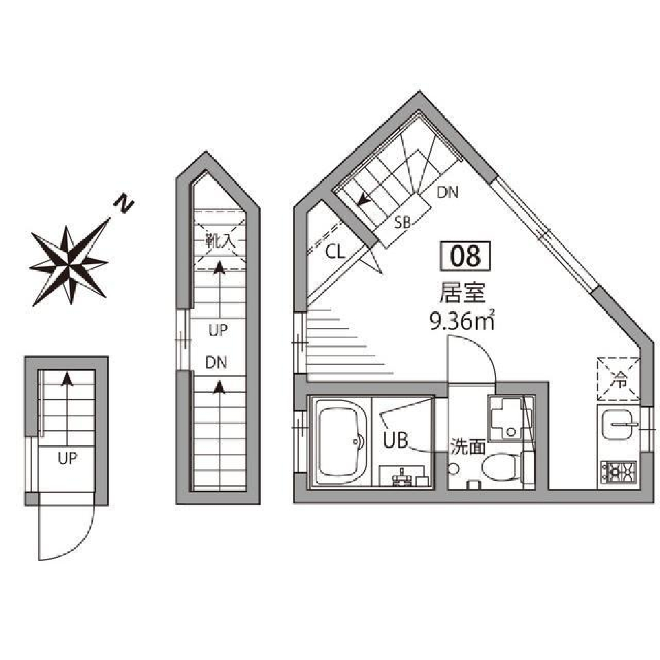 グランエッグス渋谷本町　08号室の間取り図