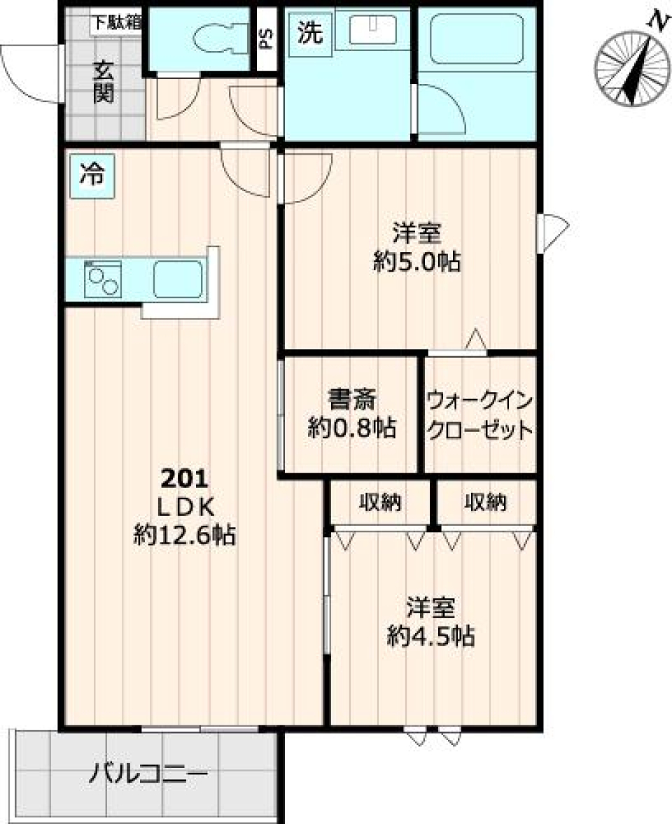 仮称RIVERA KASAI　201号室の間取り図