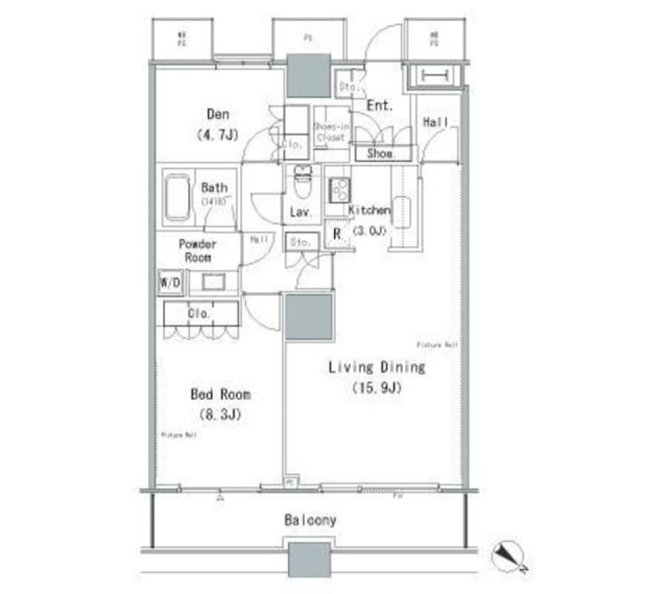 ＴＨＥ　ＴＯＫＹＯ　ＴＯＷＥＲＳ　ＭＩＤＴＯＷＥＲ　2426号室［ペット可］の間取り図