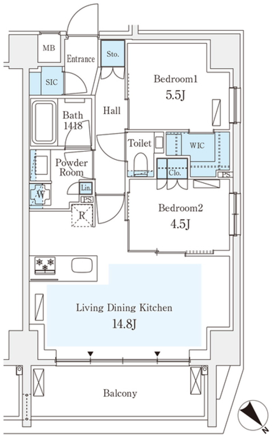 ＧＲＡＮＰＡＳＥＯ西麻布Ⅱ　402号室［ペット可］の間取り図