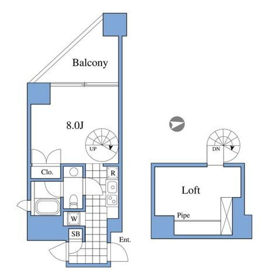 螺旋階段のある暮らし［ペット可］の間取り図