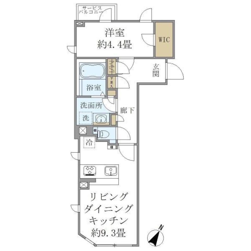 ＣＯＭＰＯＳＩＴＥ高輪　301号室［新築］の間取り図