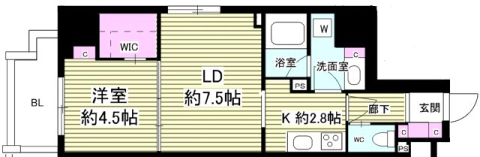 ミリアレジデンス根岸柳通り　905室［ペット可］の間取り図