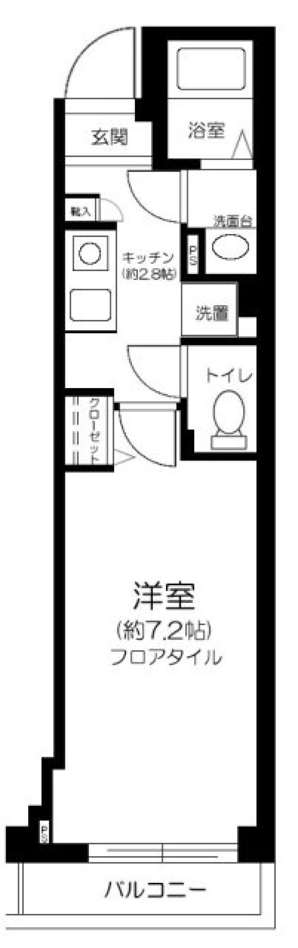 ＦＩＲＳＴ　ＨＯＵＳＥ　ＡＺＵＭＡＢＡＳＨＩ　201号室の間取り図