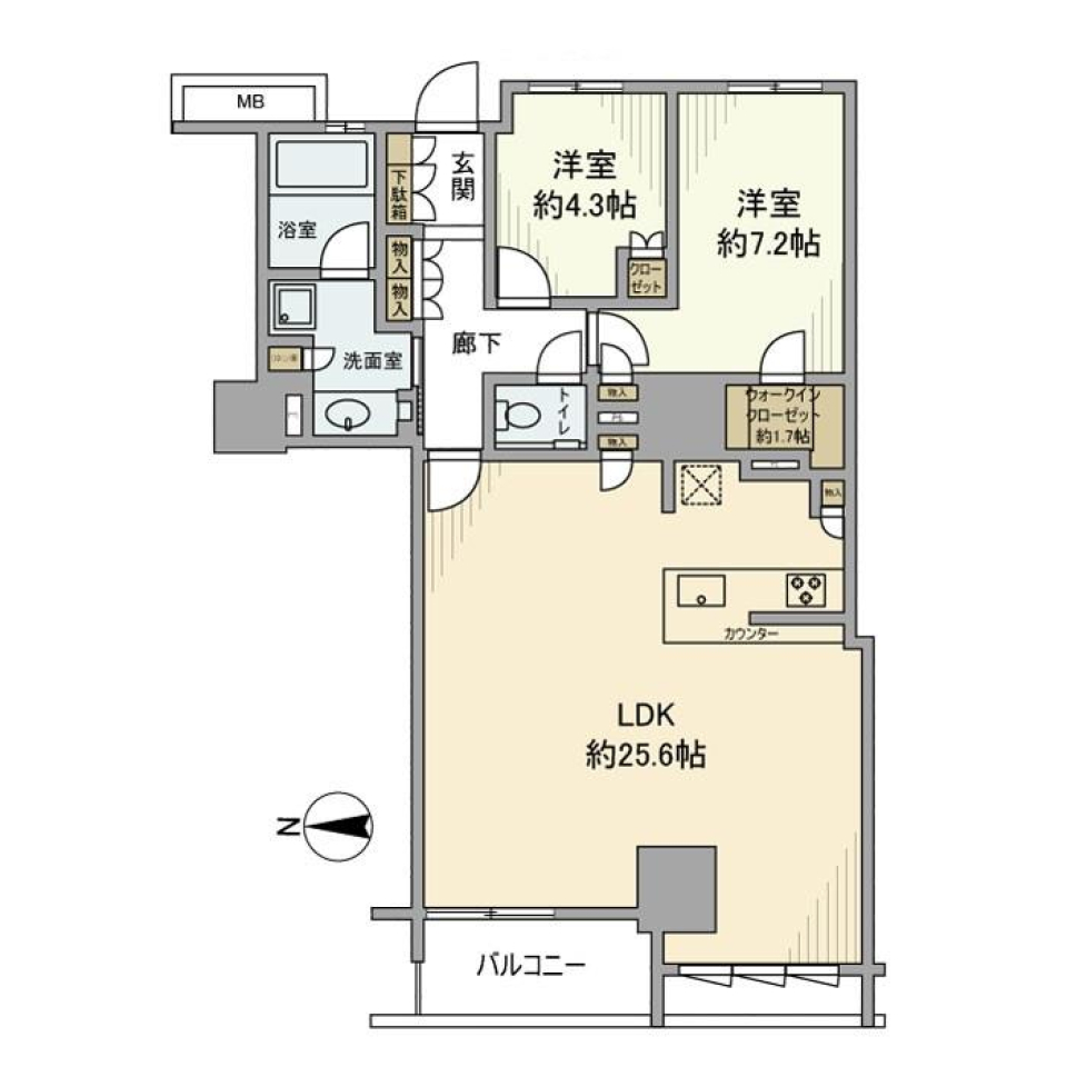 プライムパークス品川シーサイドザ・タワー　2906号室の間取り図