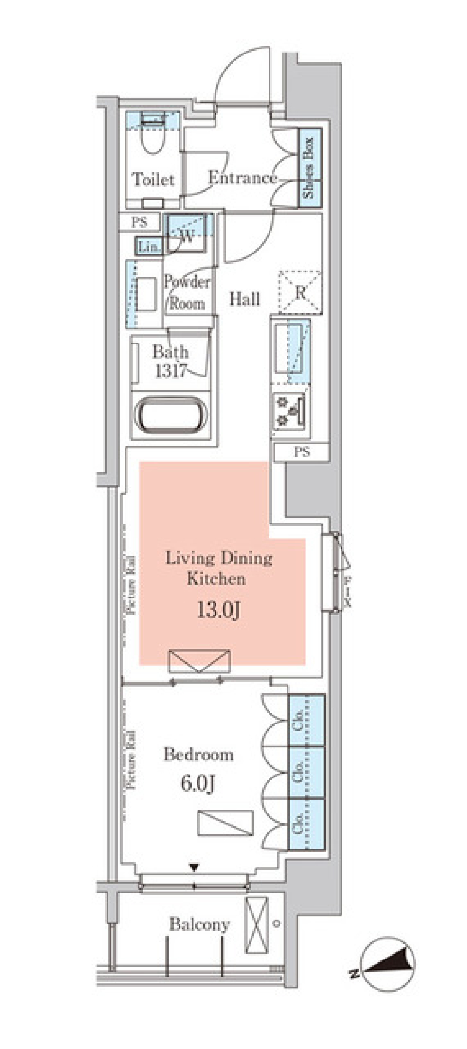 パークアクシス元麻布　301号室[新築]の間取り図