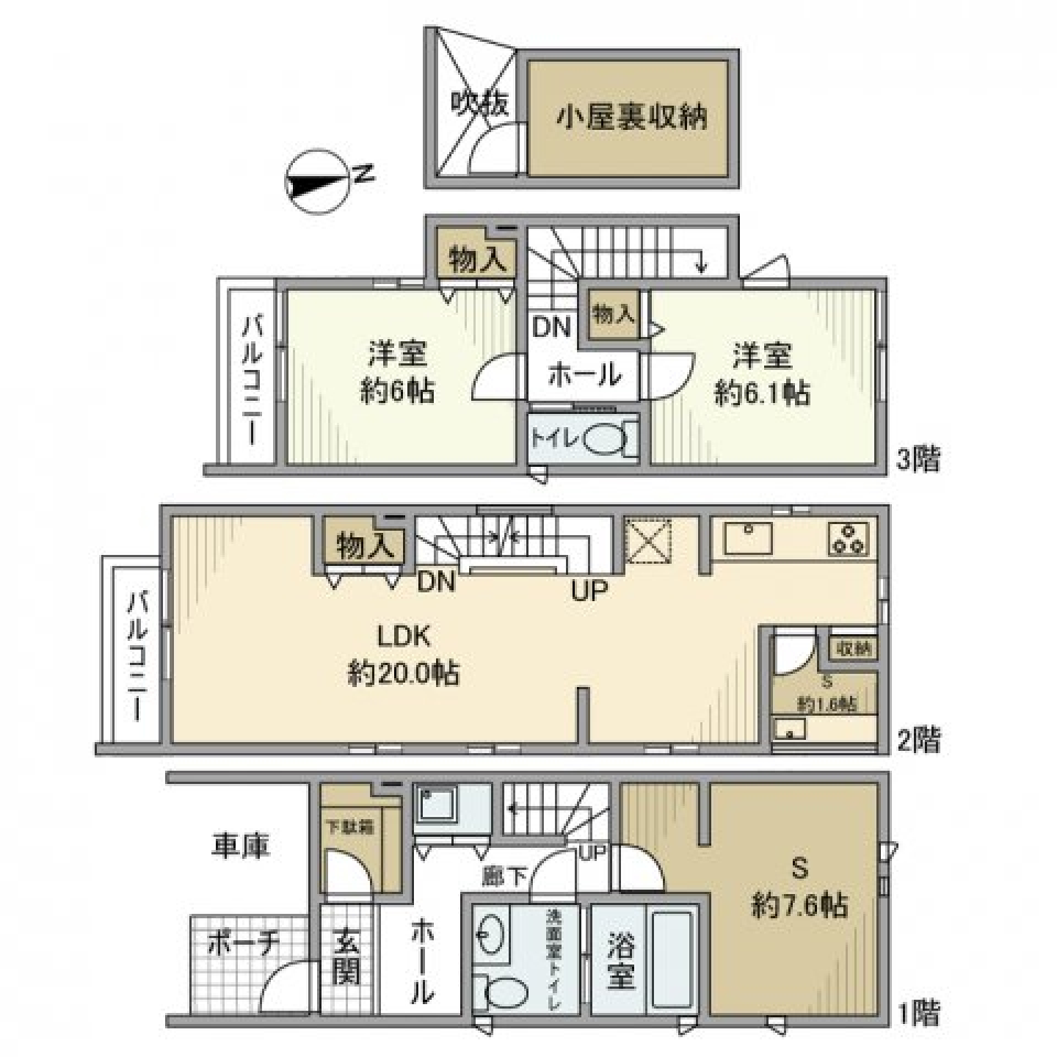 中延戸建の間取り図