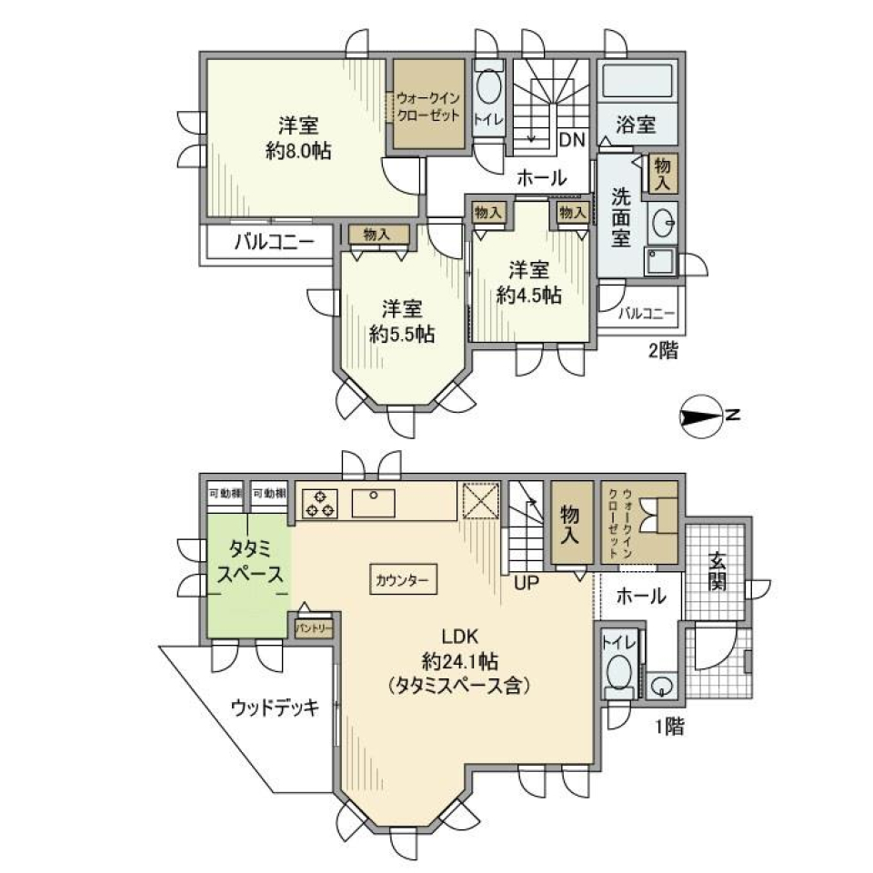 滝之上戸建の間取り図