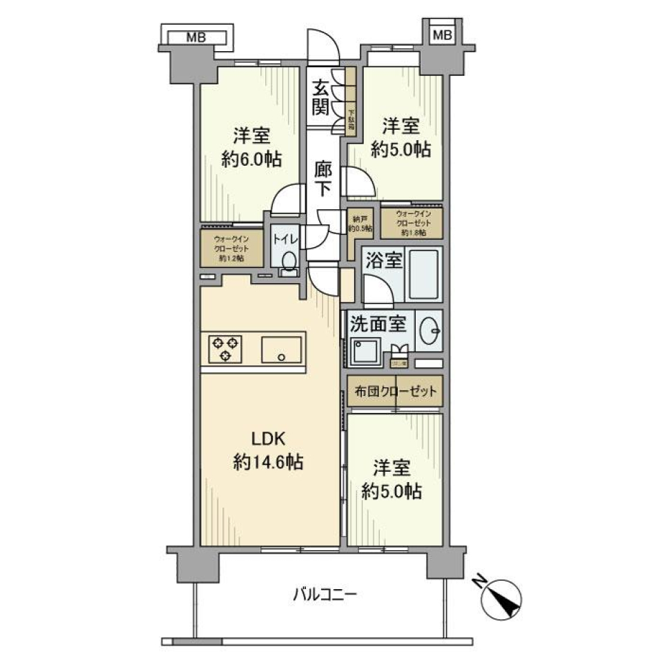 メイツ新川崎　528号室［新築］の間取り図