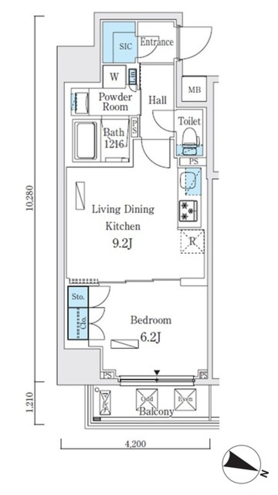 ジオエント本郷三丁目　1204号室［新築］の間取り図