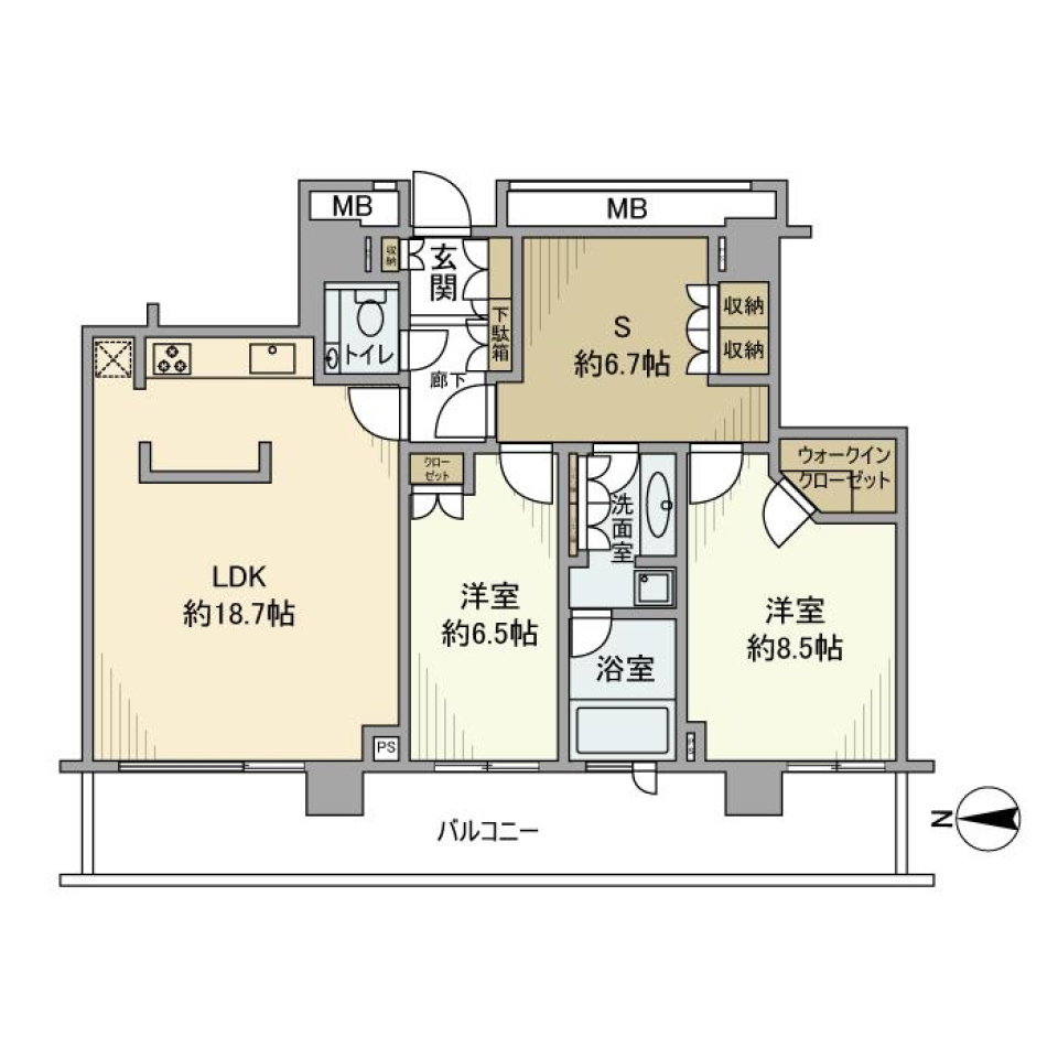 ザ・リバープレイスサウスタワー　2402号室の間取り図