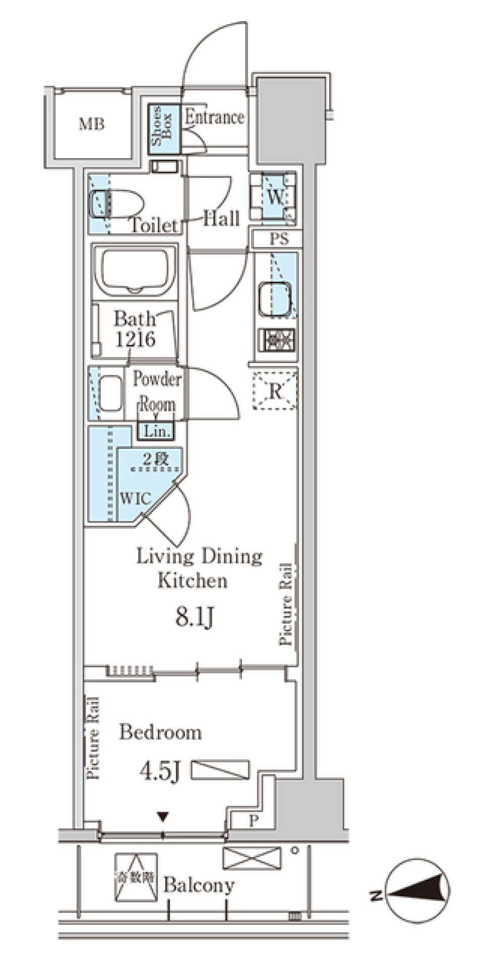 パークアクシス三番町　303号室［ペット可］の間取り図