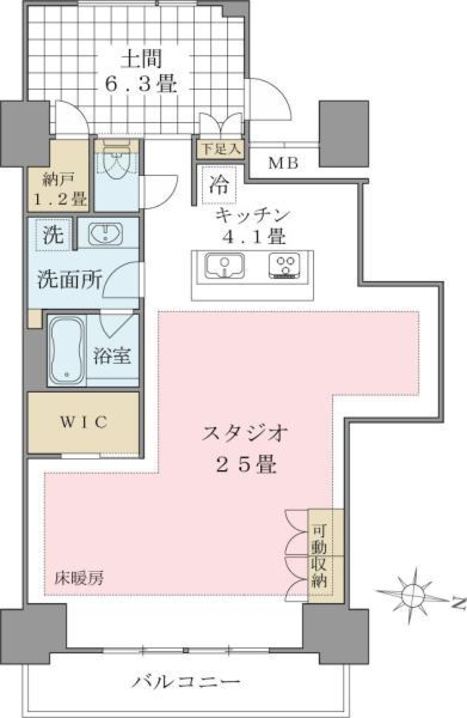 Ｂｒｉｌｌｉａ　ｉｓｔ　東雲キャナルコート　630号室の間取り図
