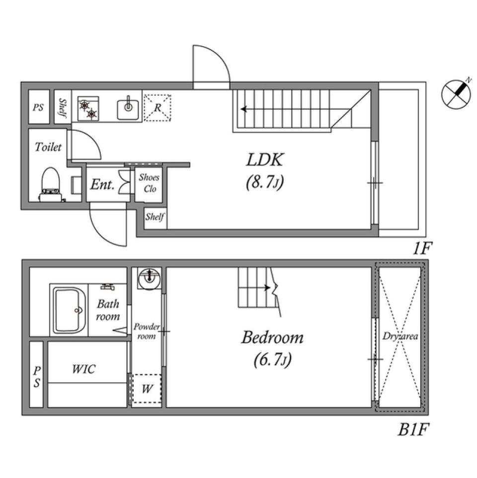 ＬＥＧＡＬＡＮＤ都立大学Ⅱ　0103号室の間取り図