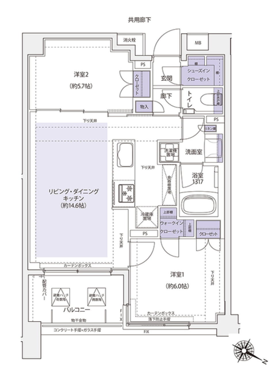 ＫＤＸレジデンス横濱紅葉坂　710号室［ペット可］の間取り図