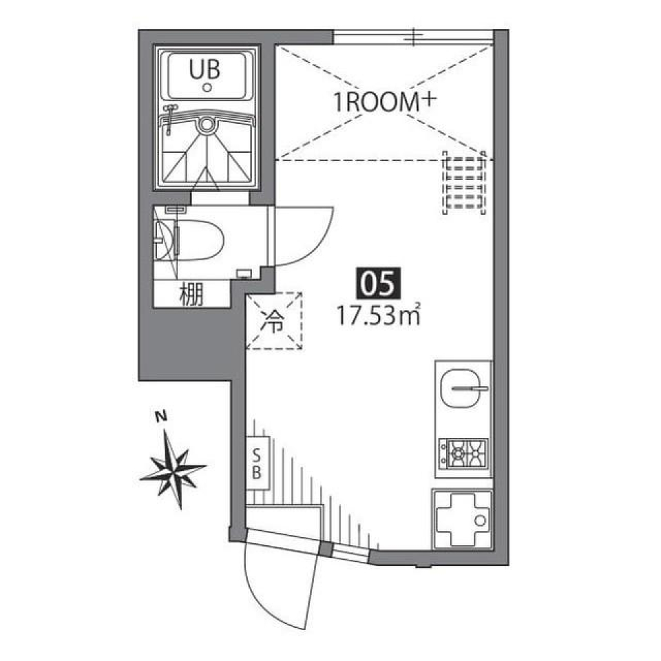 東新宿ハウス　05号室［ペット可］の間取り図