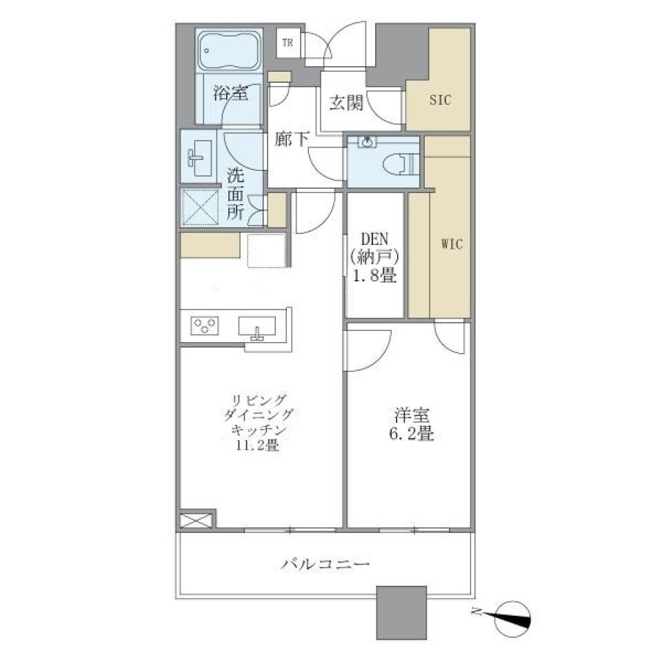 ＢｒｉｌｌｉａＴｏｗｅｒｓ目黒ノースレジデンス　1405号室［ペット可］の間取り図