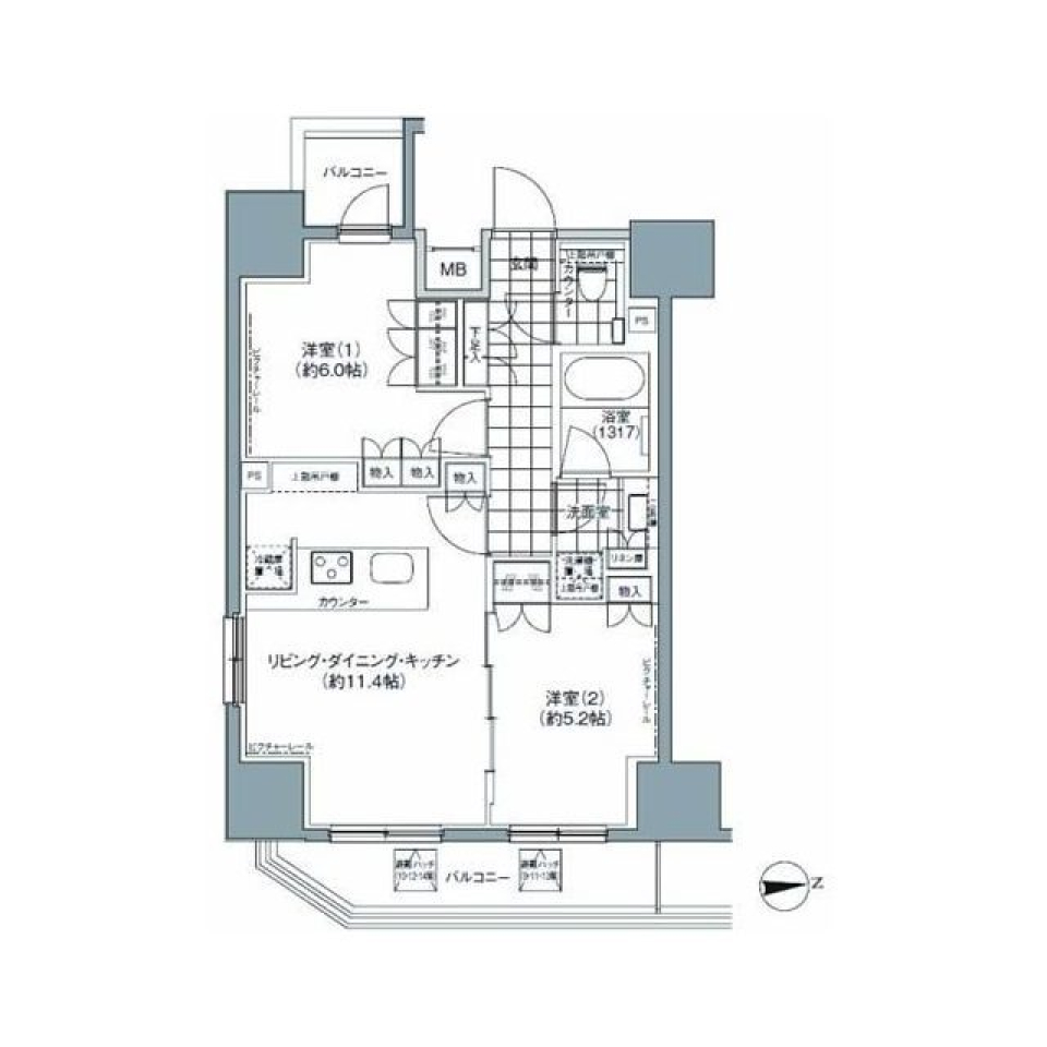 パークハビオ上野３丁目　901号室［ペット可］の間取り図