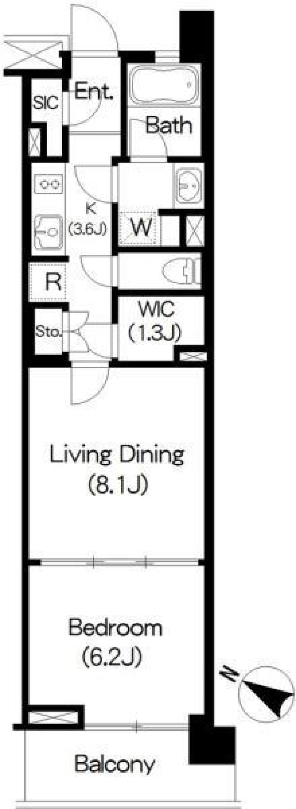 Ｂｒｉｌｌｉａ　ｉｓｔ　三軒茶屋　ブラッサムテラス　210号室の間取り図