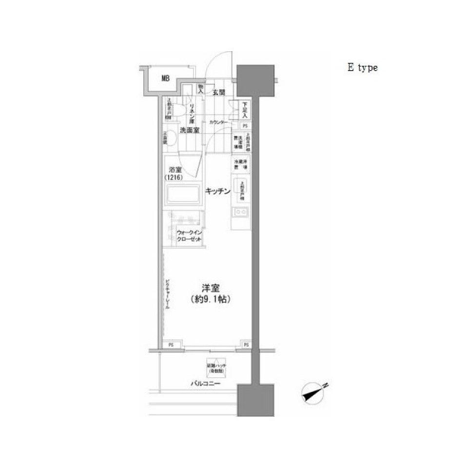 パークハビオ西新宿　605号室［ペット可］の間取り図