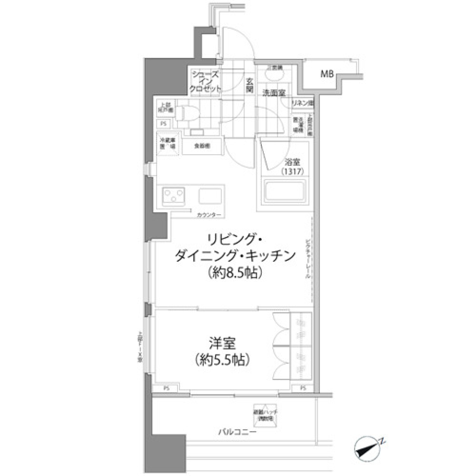 パークハビオ西新宿　206号室［ペット可］の間取り図