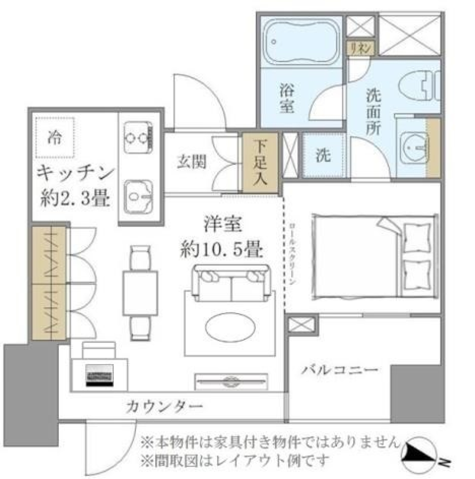 ラコント新宿セントラルパークアパートメント　602号室の間取り図