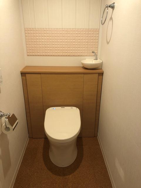 トイレ背面に棚がついてるのも嬉しいポイント。