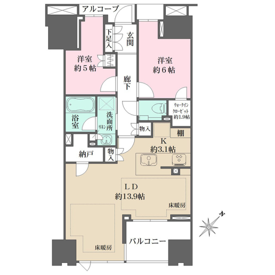 ザ・パークハウス日本橋大伝馬町　1108号室の間取り図