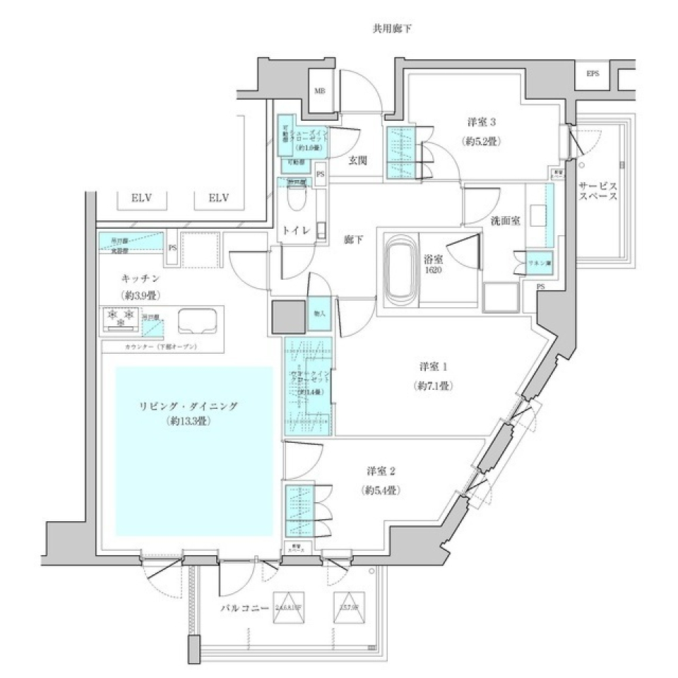 ザ・パークハウス早稲田　509号室［ペット可］の間取り図