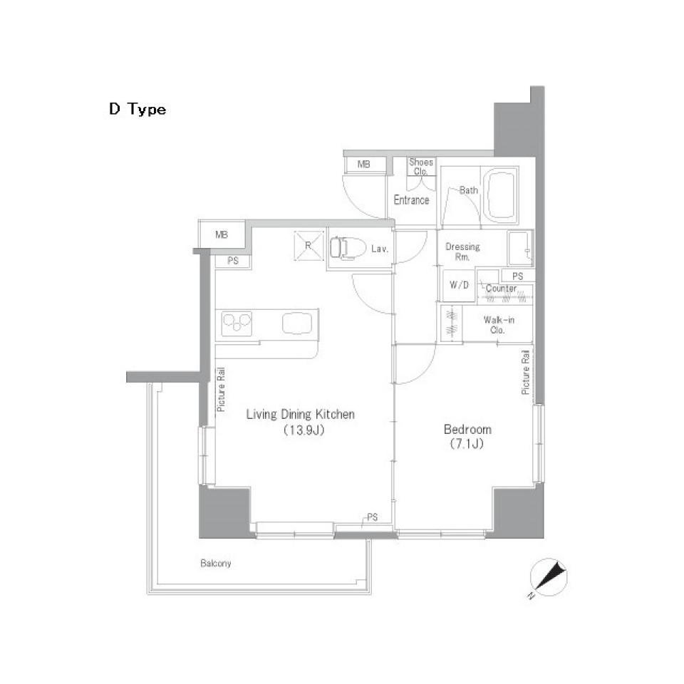 ＣｒｅｓｔＨｉｌｌ文京千石　A1003号室の間取り図