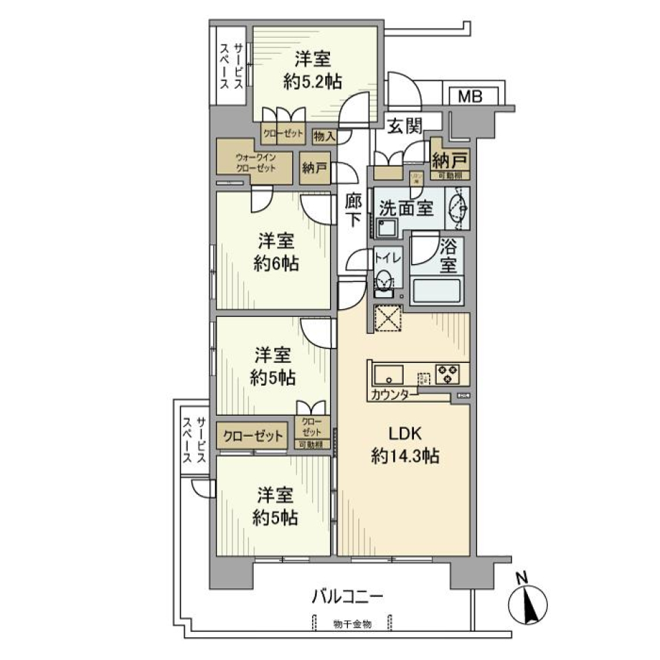 オハナ橋本　606号室の間取り図