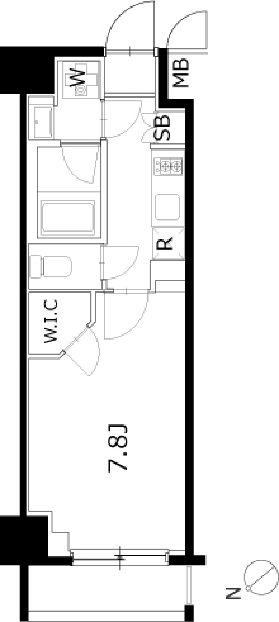 ケーディーエックスレジデンス豊洲　433号室の間取り図