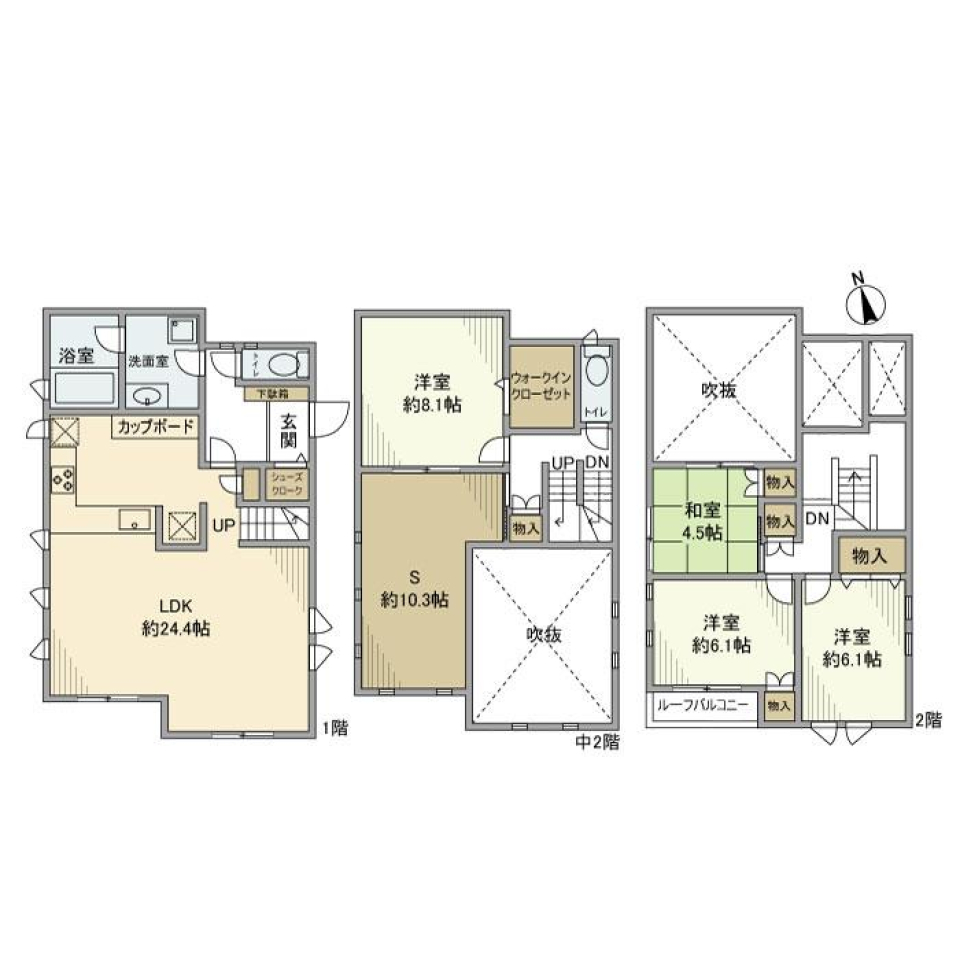 松風台戸建の間取り図
