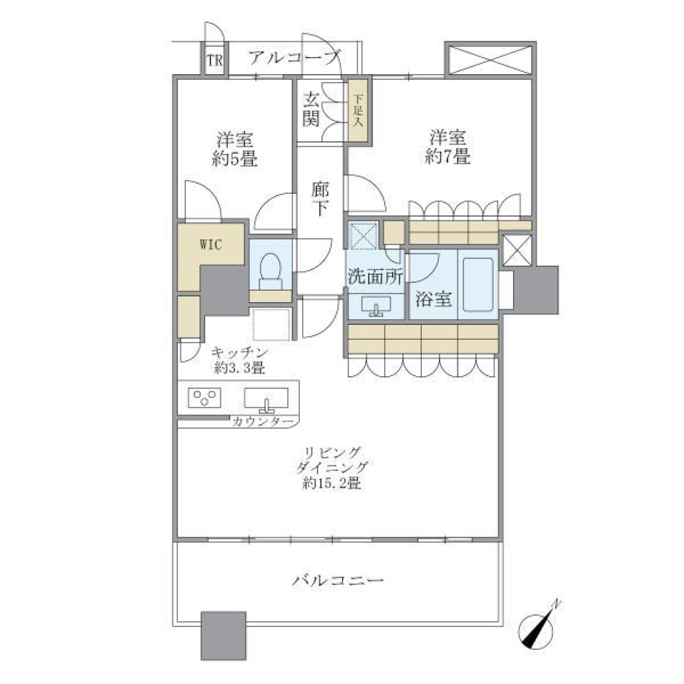 Ｂｒｉｌｌｉａ　Ｍａｒｅ　有明　ＴＯＷＥＲ＆ＧＡＲＤＥＮ　828号室の間取り図