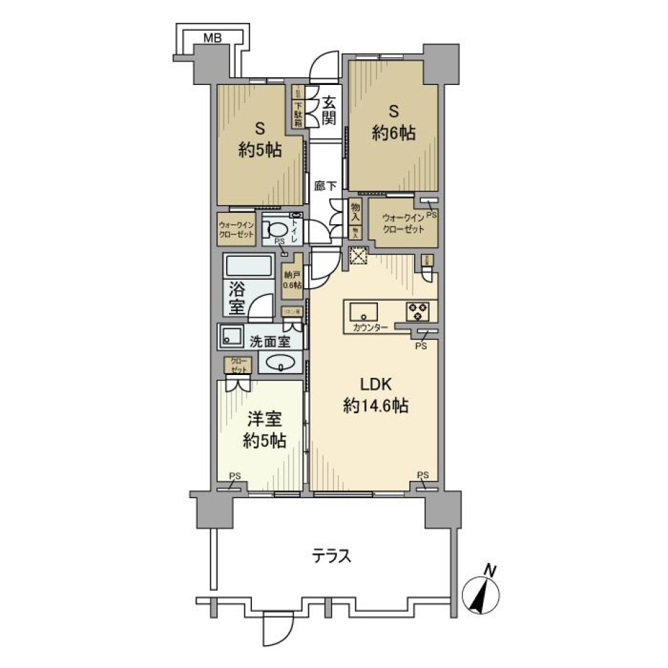 レジデンスコート世田谷桜丘　109号室の間取り図