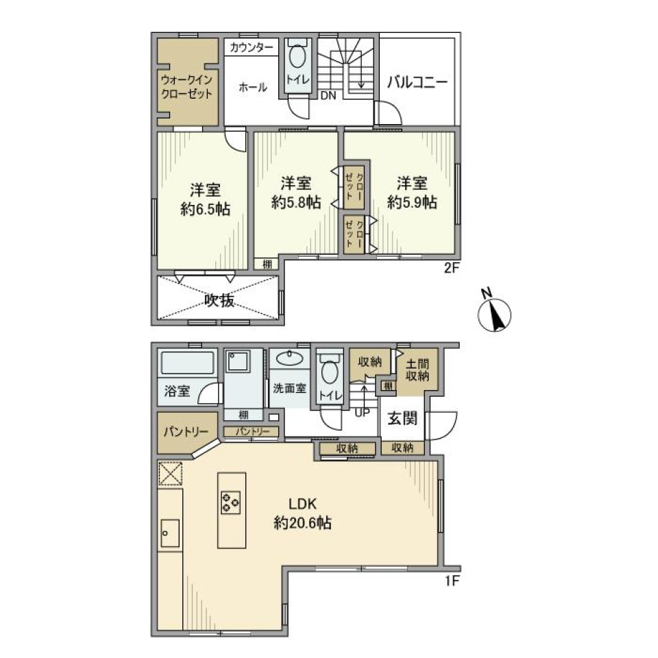 谷原戸建［新築］の間取り図