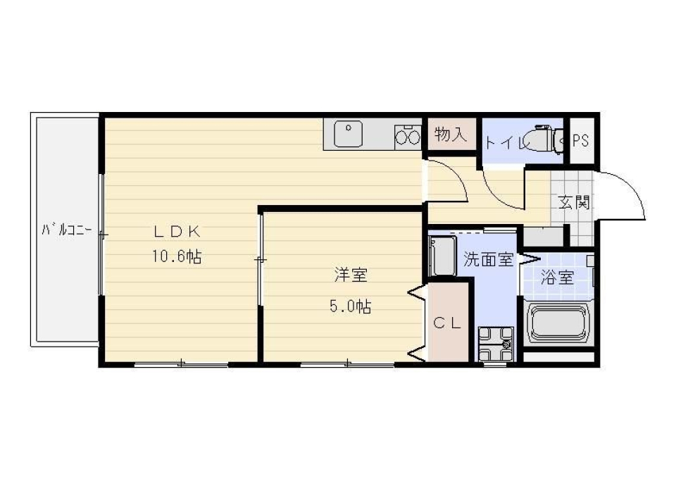 駅近でのんびりとの間取り図