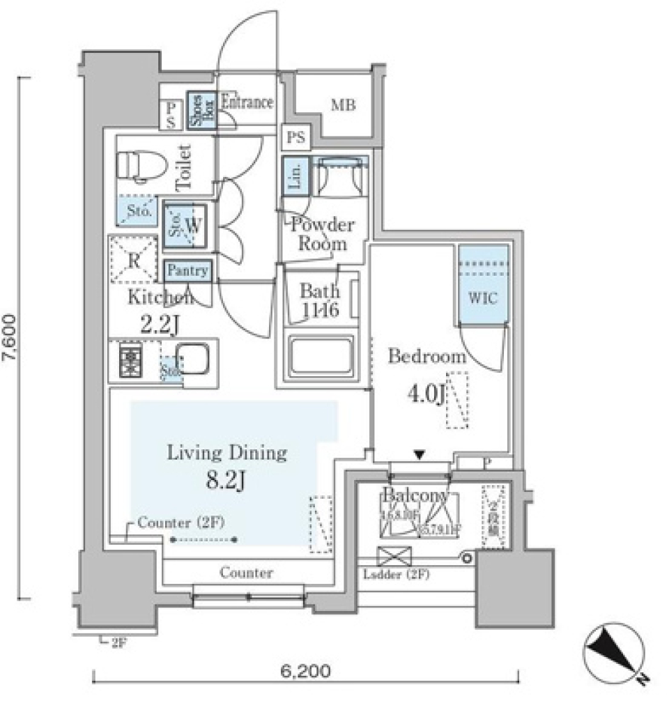 ＧＲＡＮ　ＰＡＳＥＯ横濱関内ＰＲＥＭＩＵＭ　604号室の間取り図