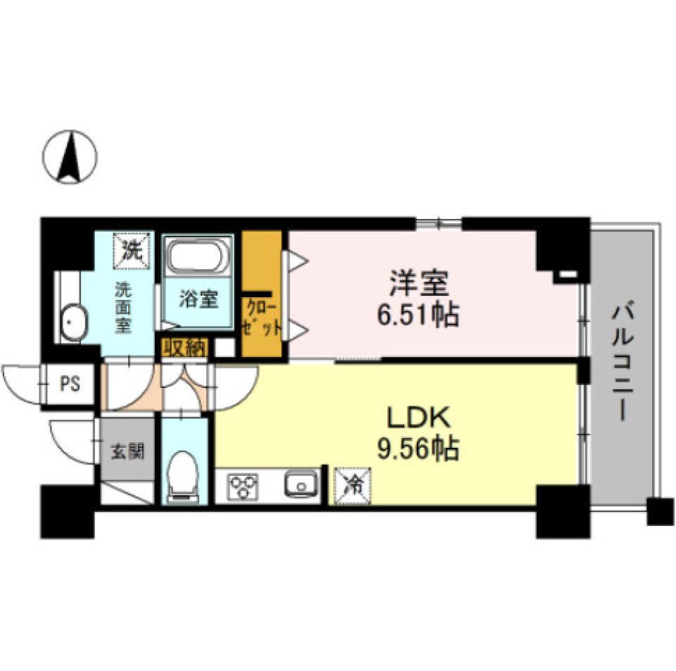 シャルム亀戸　801号室の間取り図