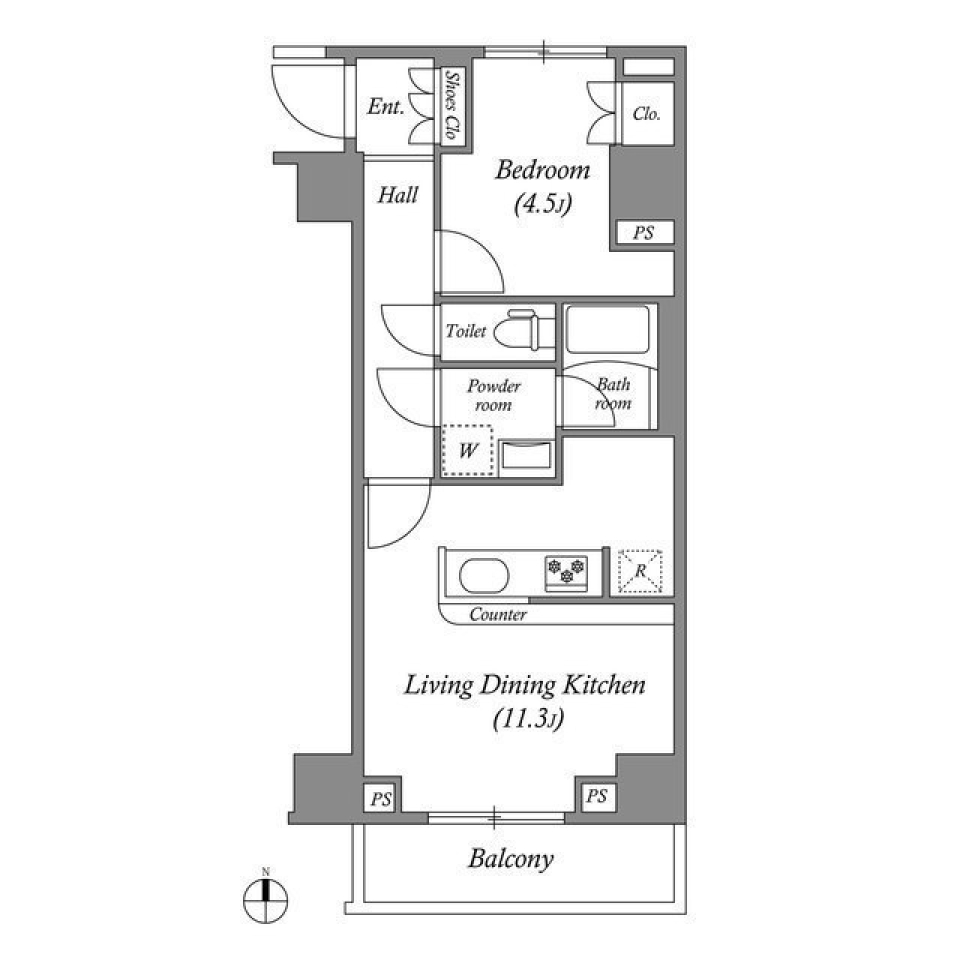 ＧＥＮＯＶＩＡ本所吾妻橋ｓｋｙｇａｒｄｅｎ　211号室［ペット可］の間取り図