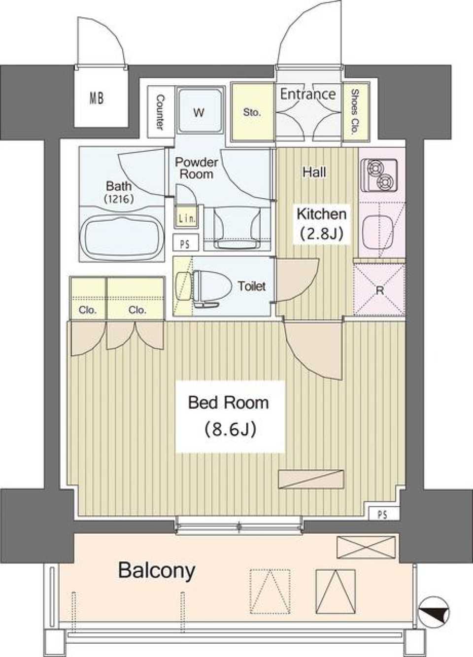 ｉ－Ｓｕｉｔｅ　ＨｉｇａｓｈｉＮａｋａｎｏ　1001号室の間取り図