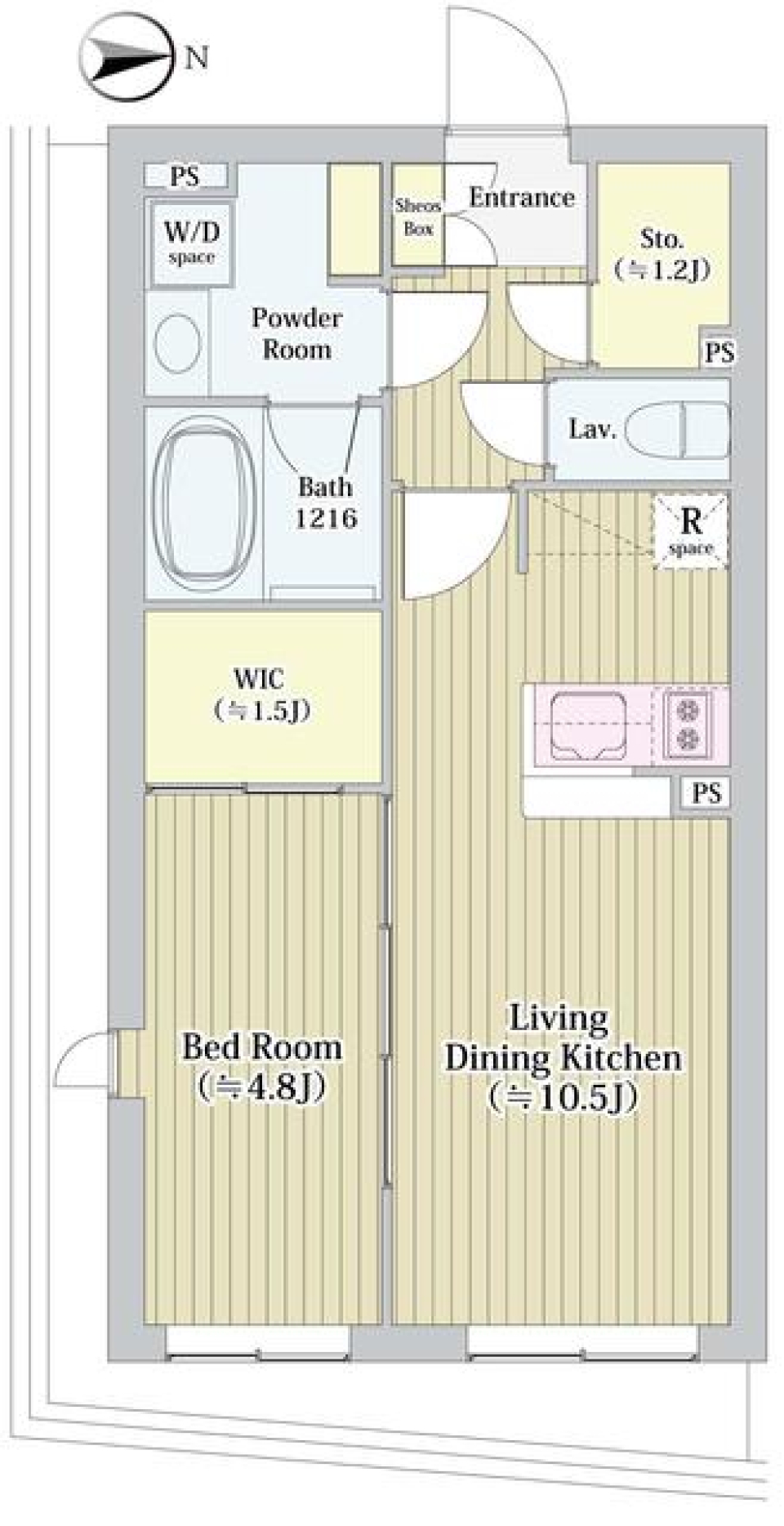 ラペルラ世田谷赤堤　102号室の間取り図