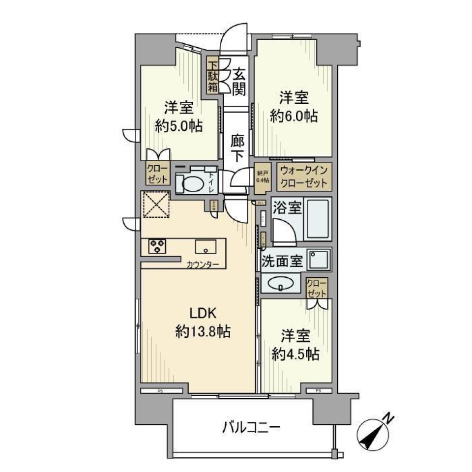 シティハウス文京茗荷谷レジデンス　805号室の間取り図