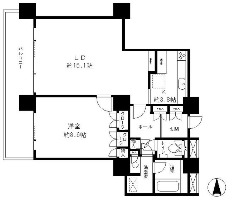 リバーポイントタワー　2011号室の間取り図
