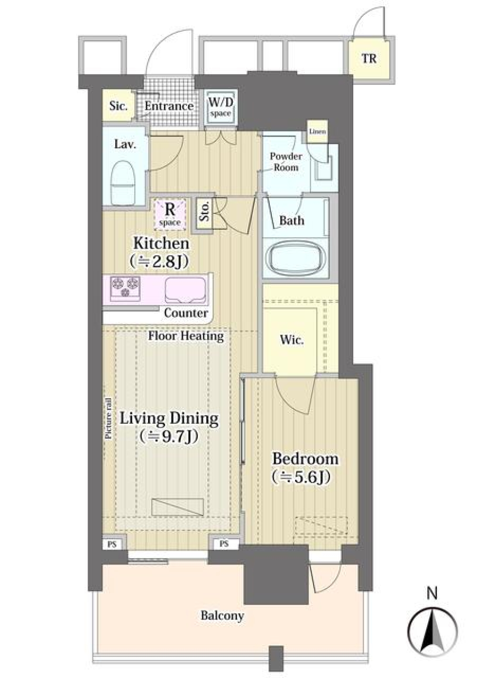 文京　ＧＡＲＤＥＮ　ザ　サウス　1707号室の間取り図