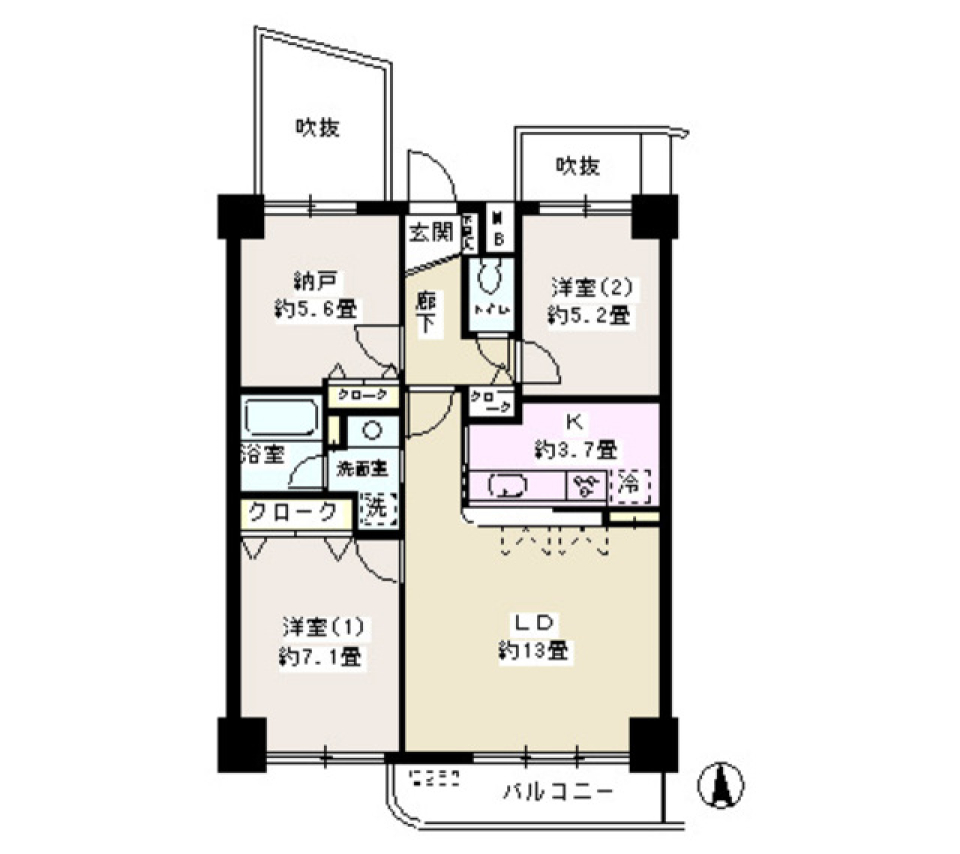 サンハイム　1002号室の間取り図