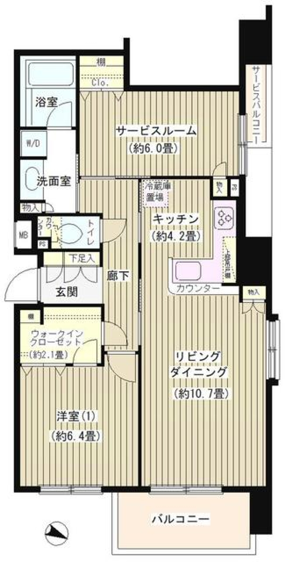 ＫＤＸレジデンス日本橋水天宮　307号室の間取り図